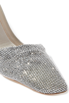 حذاء إيلينا 95 مفتوح من الخلف قماش شبكي مرصع بالكريستال